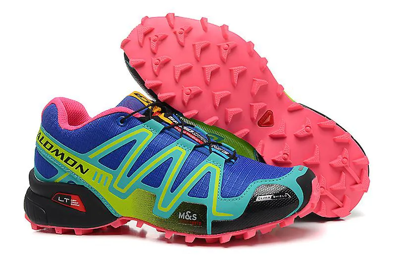 Salomon Women s Speedcross 3 Running Shoe in Size UK 8.5 Blue Pink